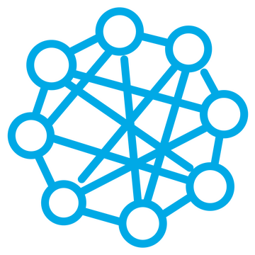 Eine Organisation wird symbolisiert, durch viele Kreise, die mit Linien miteinander verbunden sind